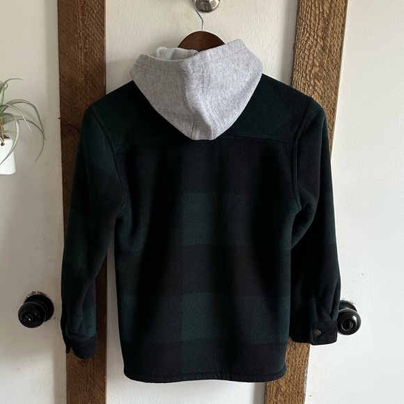 Green and Gray Plaid Hoodie Jacket - Picture 2 of 15